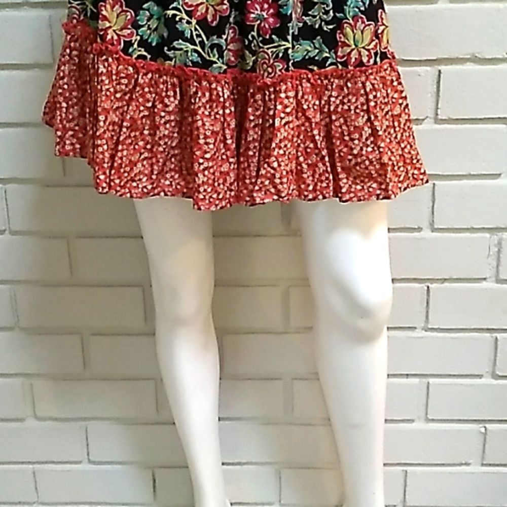 Xhileration Floral Ruffle Multicolored Mini Skirt. Size Small - Picture 3 of 11